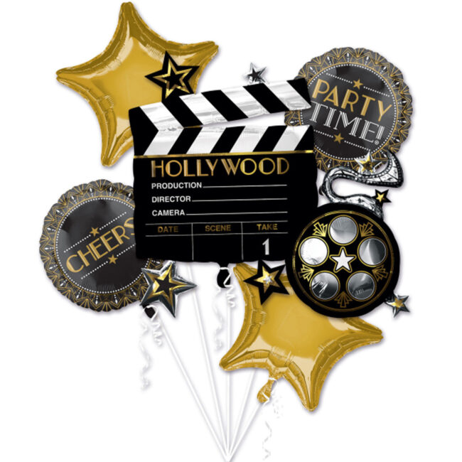 FOIL BALOON BOUQUET LIGHTS CAMERA ACTION