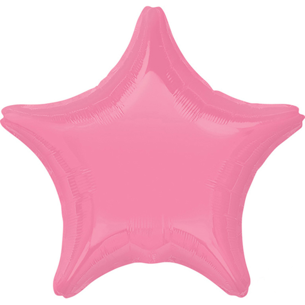 FOIL BALLOON BRIGHT BUBBLE GUM PINK STAR 48CM