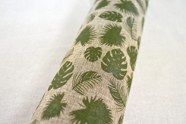 FABRIC LIMPERTAD LEAVES NATURAL 24CMX18M
