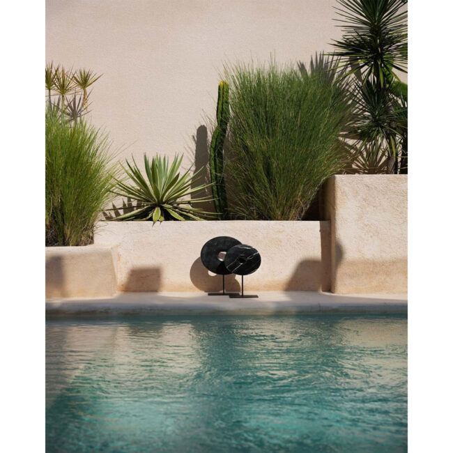 MARBLE DISC ON STAND BLACK 20X9X35CM - Image 4