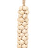 WOODEN BEADS WITH COTTON TASSEL NATURAL/WHITE 80CM - Image 2