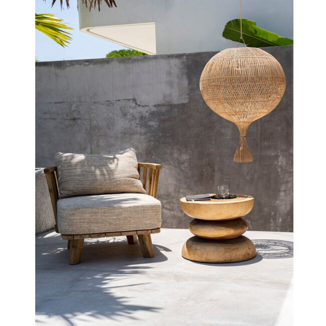 FLOOR LAMP PENDANT WONTON NATURAL 50X50X80CM - Image 4