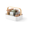 BELLWOOD STORAGE BIN WHITE & NATURAL 37X27X25CM