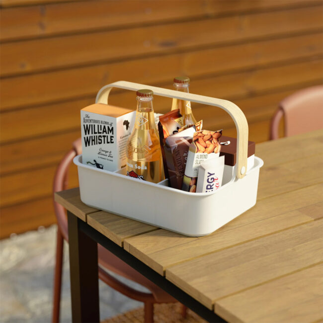 BELLWOOD STORAGE BIN WHITE & NATURAL 37X27X25CM - Image 4