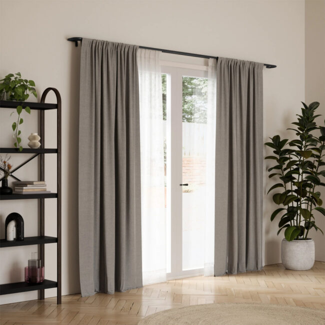 TWILIGHT DOUBLE CURTAIN ROD MAT BLACK 76-213CM - Image 4