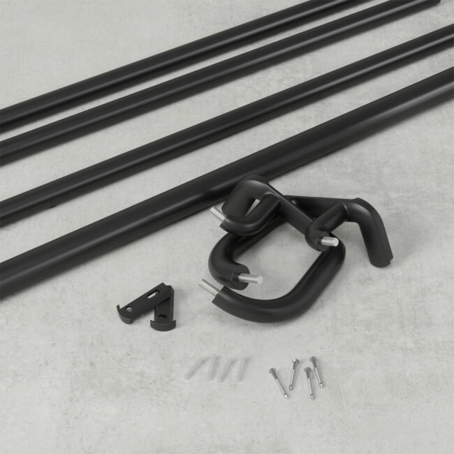 TWILIGHT DOUBLE CURTAIN ROD MAT BLACK 76-213CM - Image 5