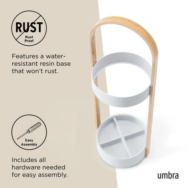 BELLWOOD UMBRELLA STAND WHITE & NATURAL - Image 6
