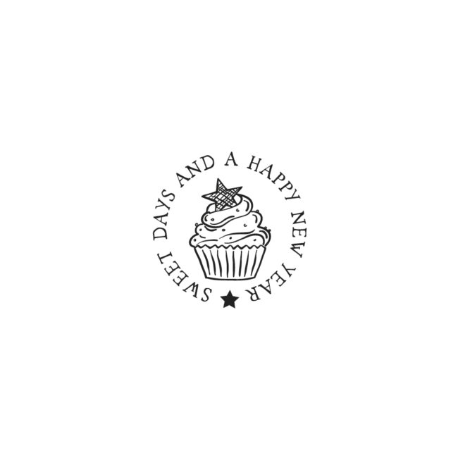 STAMP CUPCAKE NEW YEAR 3CM - Image 4
