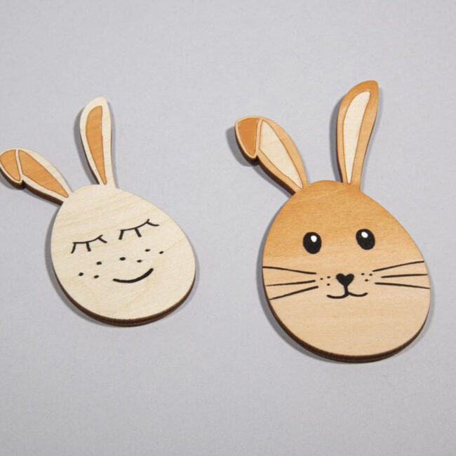 WOOD DECORATION BUNNY NATURAL ASSORTED 4 SIZE 8-12CM 4PCS - Image 3