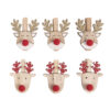 WOODEN REINDEER ON PEG 4X4.8CM 6PCS - Image 2