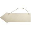 WOOD SIGN ARROW NATURAL WITH JUTE YARN 40X15X0,6CM