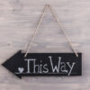 WOOD SIGN ARROW NATURAL WITH JUTE YARN 40X15X0,6CM - Image 3