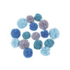 POMPONS SOFT TULLE  BLUE GREY SHADES 4CM & 5CM 8PCS