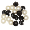 PLASTIC SAFETY EYES DARK BROWN WITH WASHERS 1,5CM 10PCS