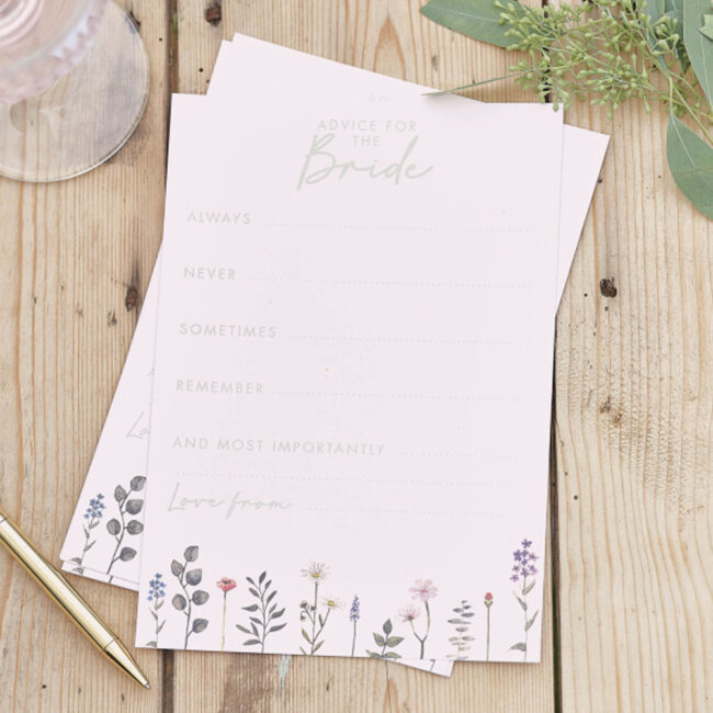 CARDS ADVICE TO THE BRIDE FLORAL 10PCS - Image 3
