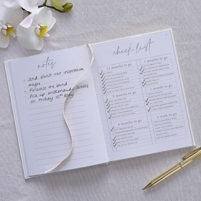 WEDDING PLANNER WHITE WITH RIBBON 49 PAGES 22XW15X1CM - Image 3
