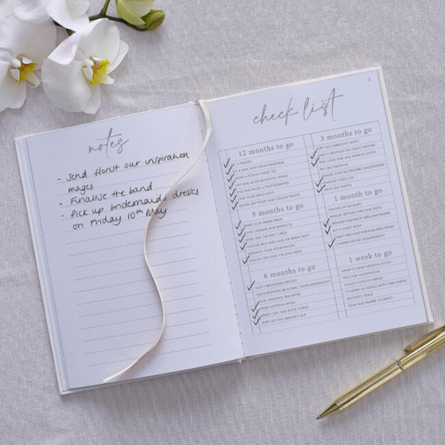 WEDDING PLANNER WHITE WITH RIBBON 49 PAGES 22XW15X1CM - Image 4