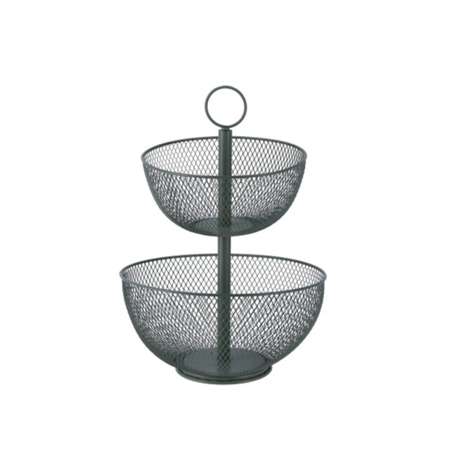 IRON STAND WITH TWO BASKETS ASSORTED 2 COLORS 31X41CM - Image 3