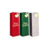 XMAS BOTTLE HOLDER BAG ASSORTED 3 COLORS 12X9X36CM