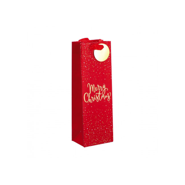 XMAS BOTTLE HOLDER BAG ASSORTED 3 COLORS 12X9X36CM - Image 4