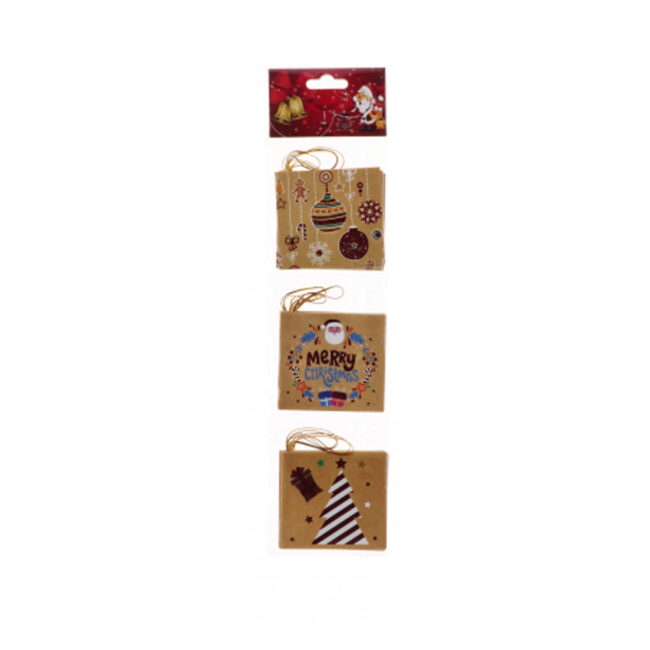 SET OF 12 XMAS GREETING CARDS PAPER ASSORTED 3 DESIGNS 8X7CM - Image 3