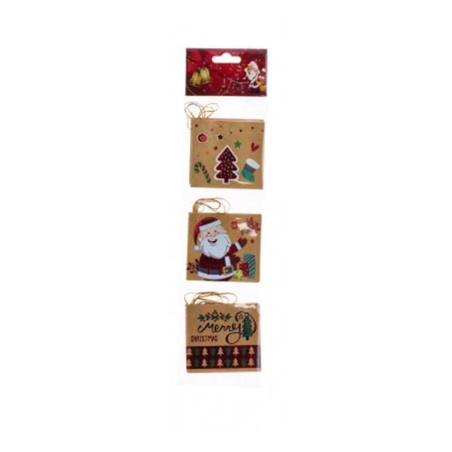 SET OF 12 XMAS GREETING CARDS PAPER ASSORTED 3 DESIGNS 8X7CM - Image 4