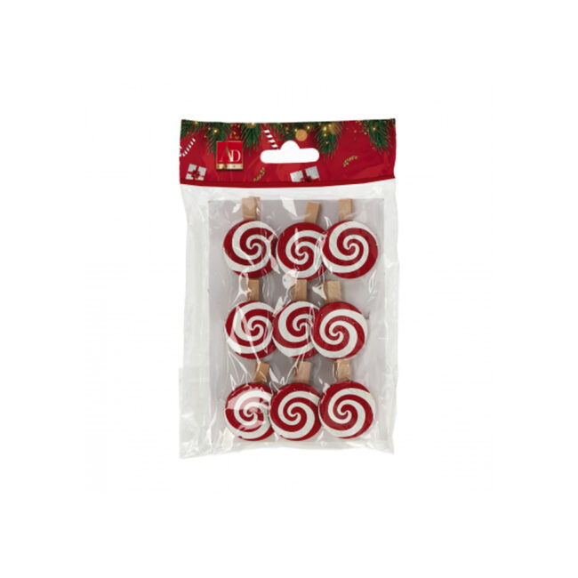 SET OF 9 XMAS CLOTH PEGS ASSORTED 2 MODELS 3X4,5CM - Image 3