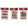 SET OF 9 XMAS CLOTH PEGS ASSORTED 3 DESIGNS 3,5X4,5CM