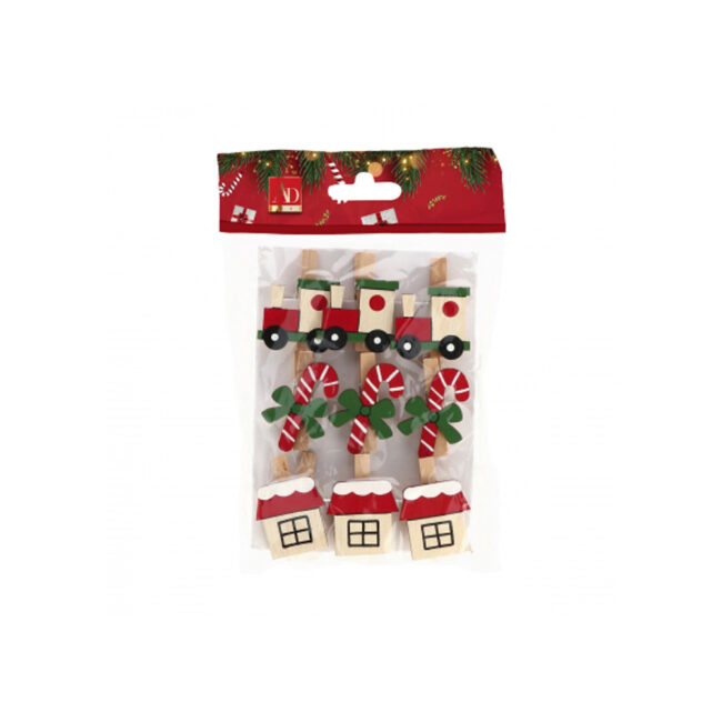 SET OF 9 XMAS CLOTH PEGS ASSORTED 3 DESIGNS 3,5X4,5CM - Image 4