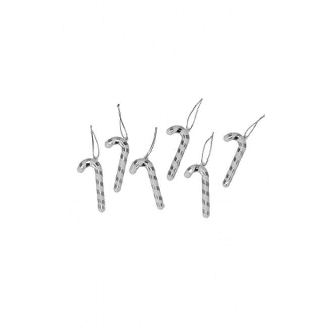 SET OF 6 PLASTIC XMAS STICKS HANGING ASSORTED 4 COLORS 7CM - Image 3