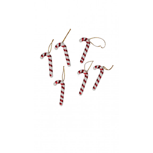 SET OF 6 PLASTIC XMAS STICKS HANGING ASSORTED 4 COLORS 7CM - Image 5