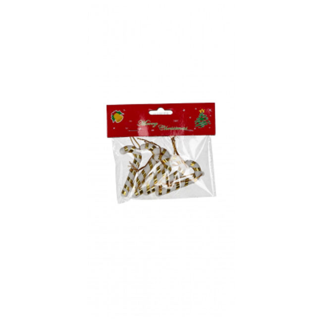 SET OF 6 PLASTIC XMAS STICKS HANGING ASSORTED 4 COLORS 7CM - Image 6
