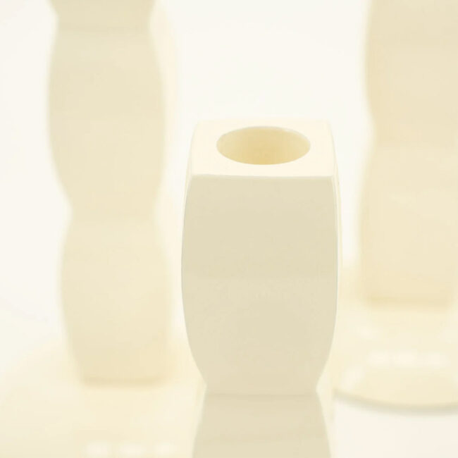 SET OF THREE CANDLE HOLDER PRINZ BEIGE ASSORTED 3 SIZES - Image 3