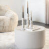 SET OF THREE CANDLE HOLDER PRINZ TAUPE ASSORTED 3 SIZES - Image 2