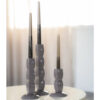 SET OF THREE CANDLE HOLDER PRINZ DARK TAUPE ASSORTED 3 SIZES - Image 2