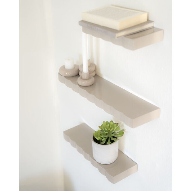 SET OF THREE WALL SHELF PRINZ TAUPE W(66X42X30)X14X4CM - Image 3
