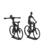 SET OF 2 ORNAMENT CYCLISTS ANTIQUE BLACK PEARL L24-L25CM