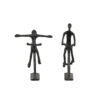 SET OF 2 ORNAMENT CYCLISTS ANTIQUE BLACK PEARL L24-L25CM - Image 3