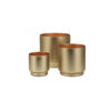 SET OF 3 POTS METAL GOLD 15X20X25CM