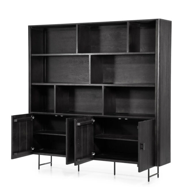 WALL CABINET REMI BLACK 200X37X200CM - Image 3