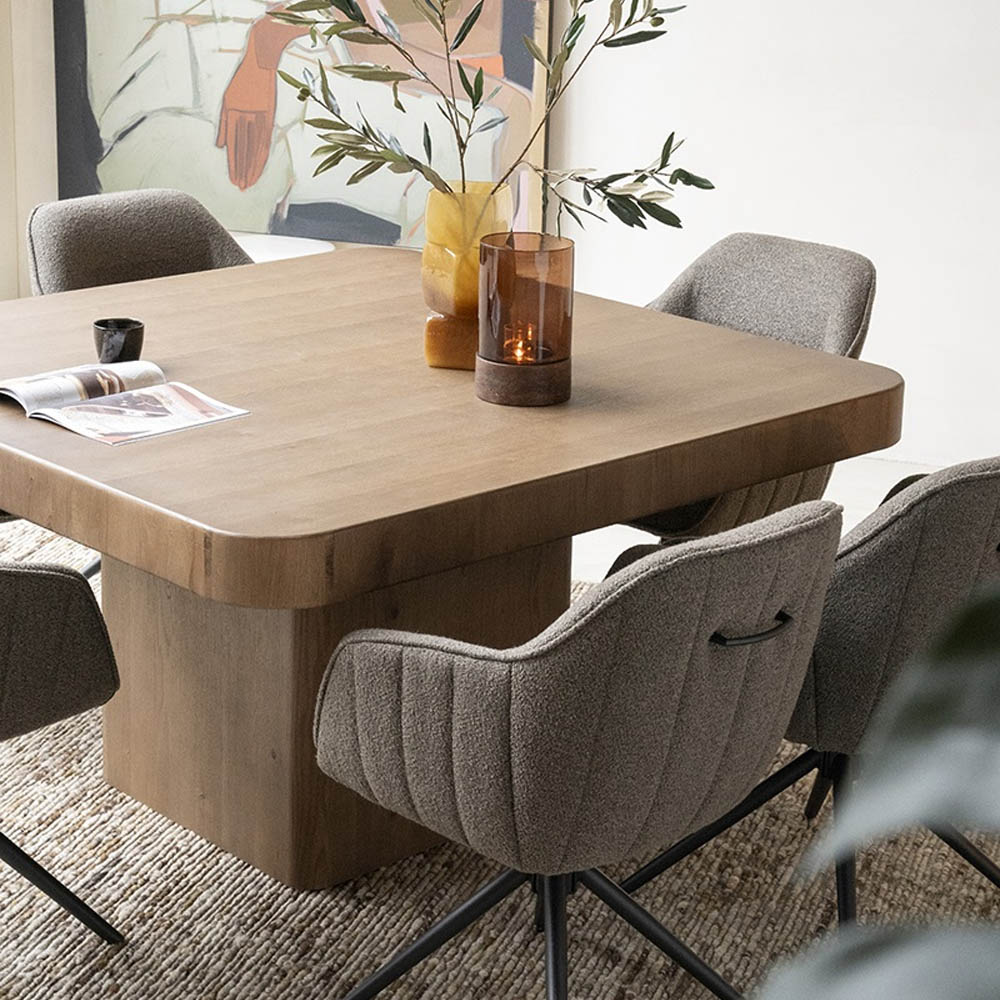 DINING TABLE HARMONIE BROWN 140X140X75CM - Image 3