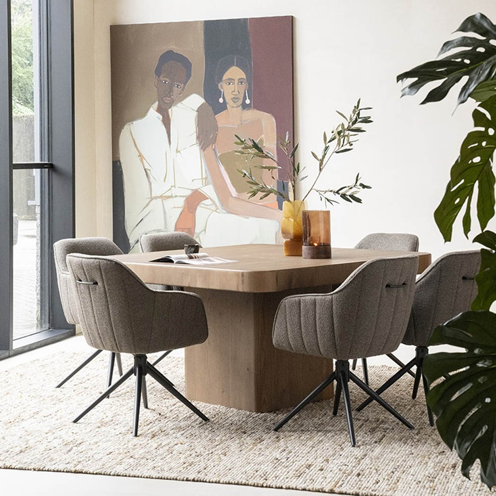 DINING TABLE HARMONIE BROWN 140X140X75CM - Image 2