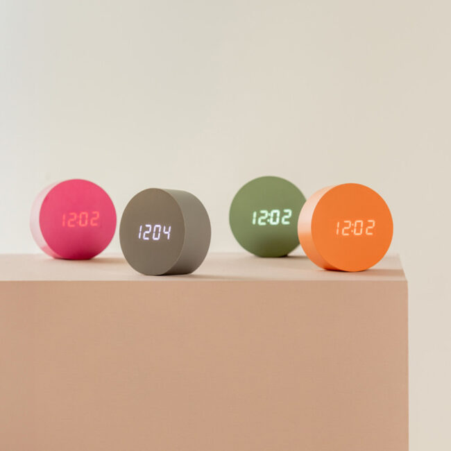 ALARM CLOCK SPRY ROUND BRIGHT PINK 9XH9CM - Image 3
