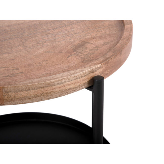 SIDE TABLE TRAY MANGO WOOD BLACK 39XH55CM - Image 3