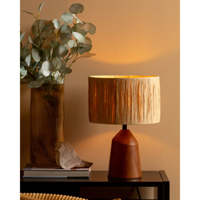TABLE LAMP SHEER TRAPEZE NATURAL 25X35,5CM - Image 3