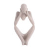 STATUE DREAMING POLYRESIN LIGHT GREY 11XH21CM