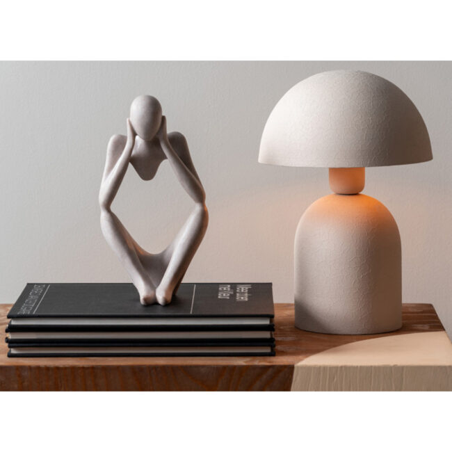 STATUE DREAMING POLYRESIN LIGHT GREY 11XH21CM - Image 3