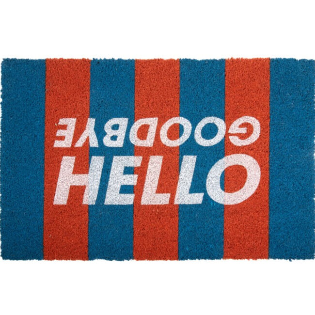 DOORMAT HELLO GOODBYE BLUE/ORANGE 50X1,5CM
