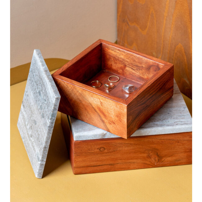 STORAGE BOX ACACIA LARGE BROWN WOOD 15X7,5CM - Image 3
