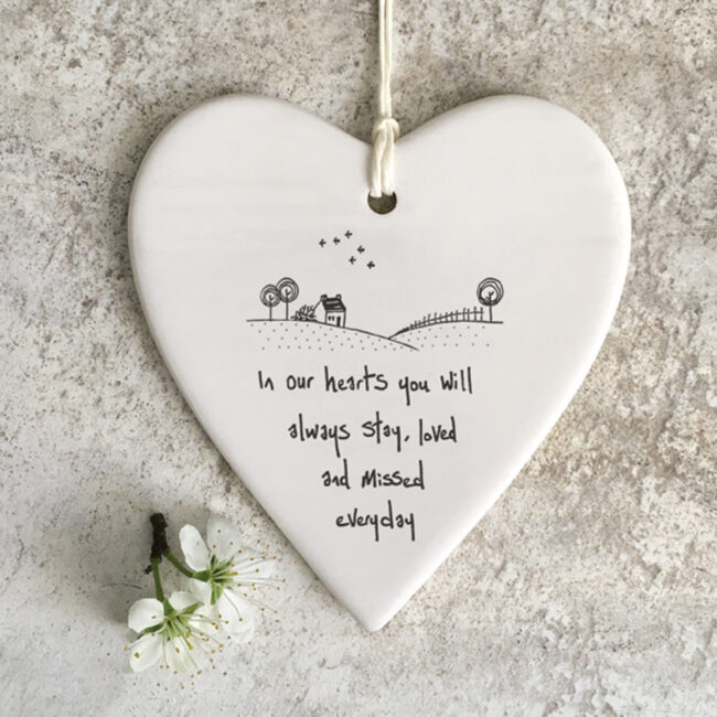 WOBBLY ROUND HEARTIN OUR HEARTS YOU WILL ALWAYS STAY 10X9CM - Image 3